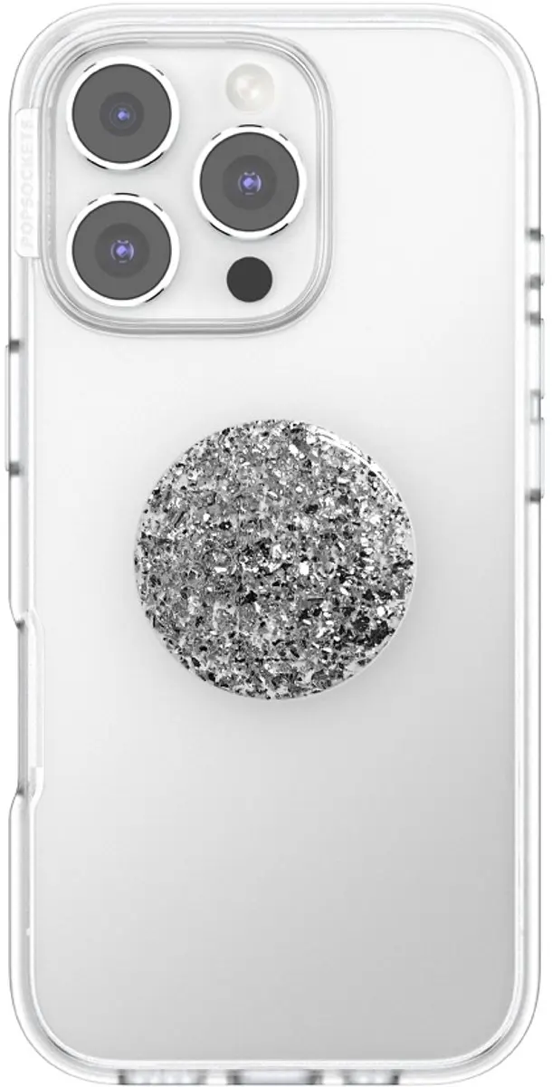PopSockets PopTop Confetti Foil Silver - Telefoonbutton