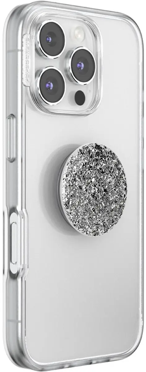 PopSockets PopTop Confetti Foil Silver - Telefoonbutton