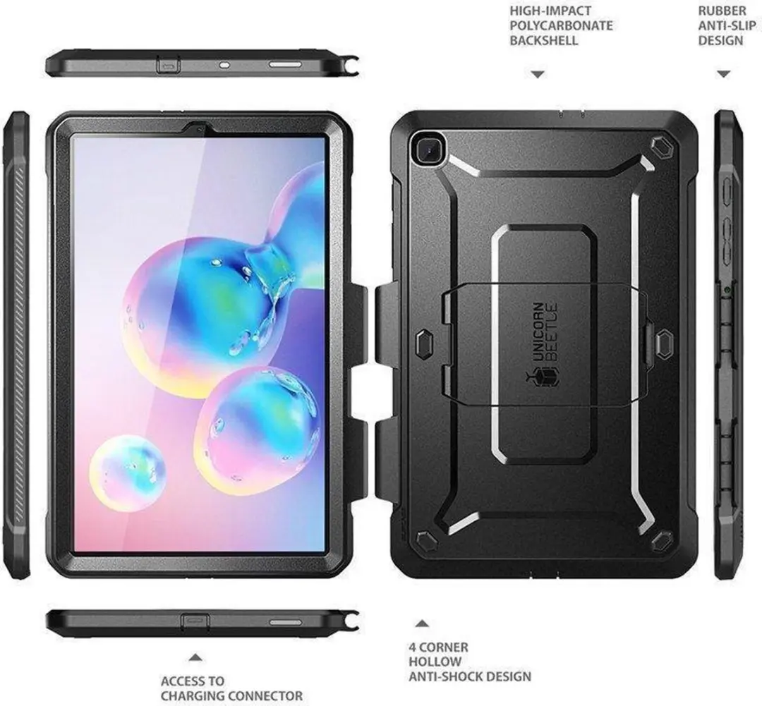 Supcase Unicorn Beetle Pro 843439132337 Hoes - Samsung Galaxy Tab S6 Lite - Zwart - afbeelding 6 van 6