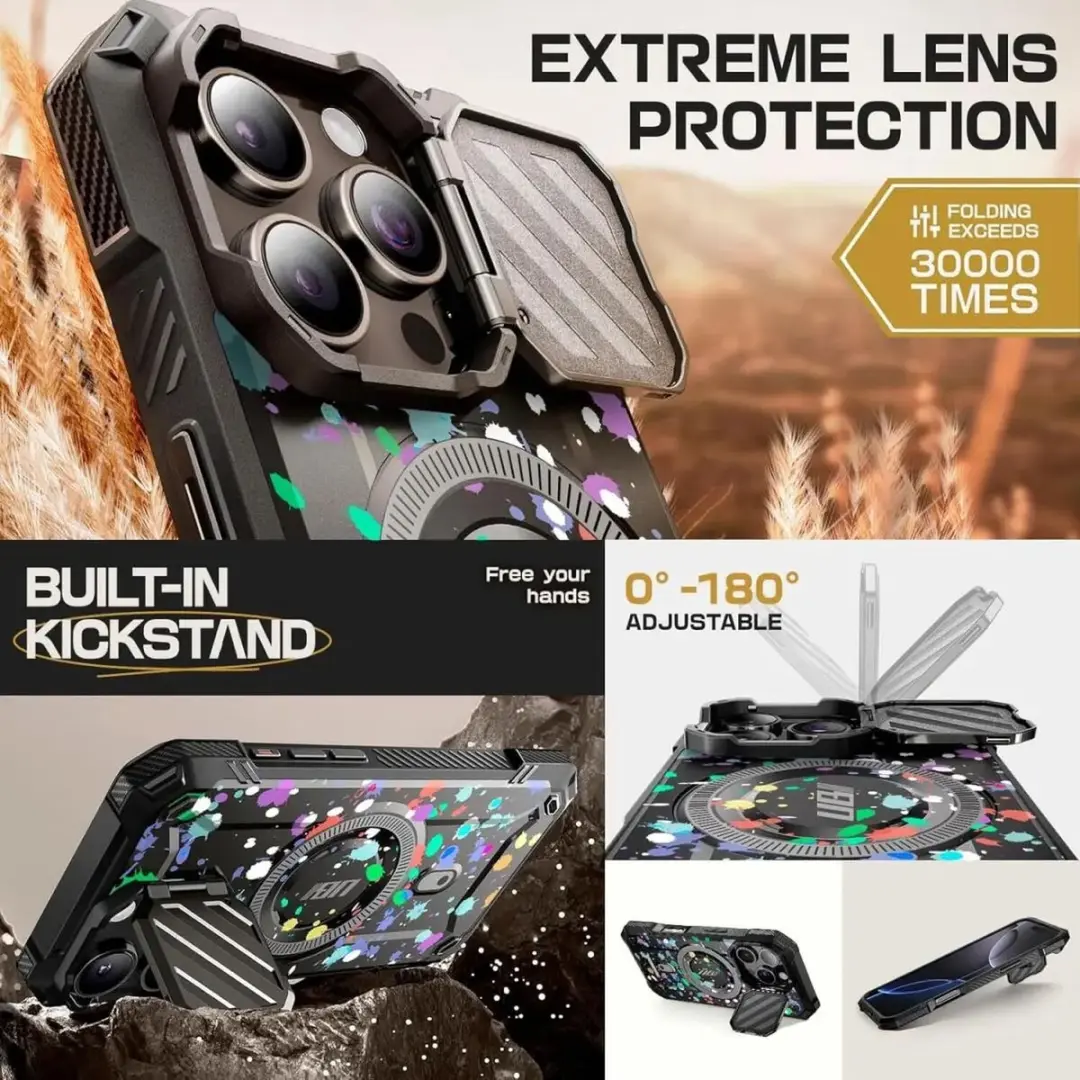 Supcase UB Pro MagXT Hoesje iPhone 16 Pro Max - Camera Protector - MagSafe - Zwart - afbeelding 2 van 6