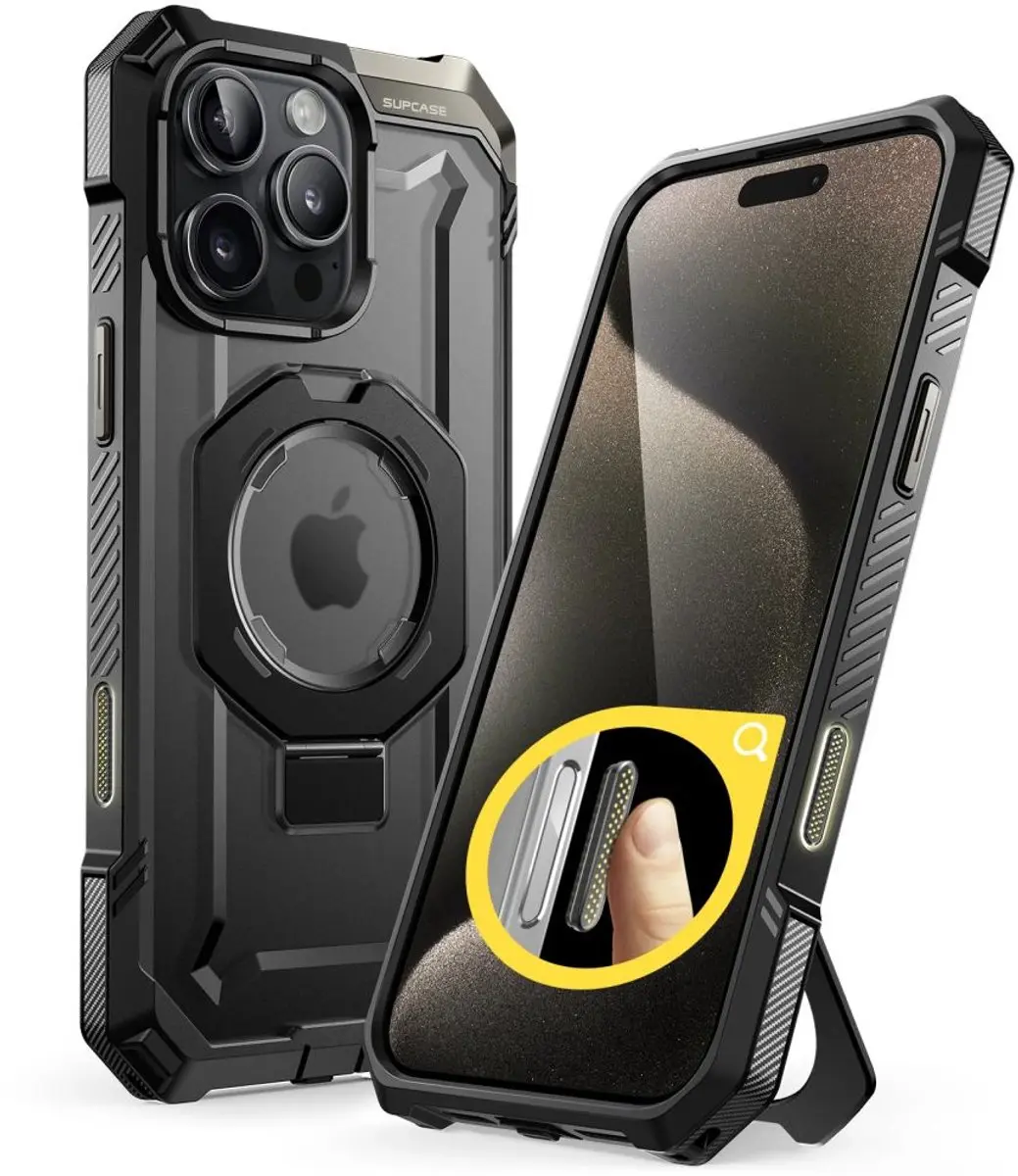 Supcase Unicorn Beetle Grip Hoesje iPhone 16 Pro Max - MagSafe - Zwart