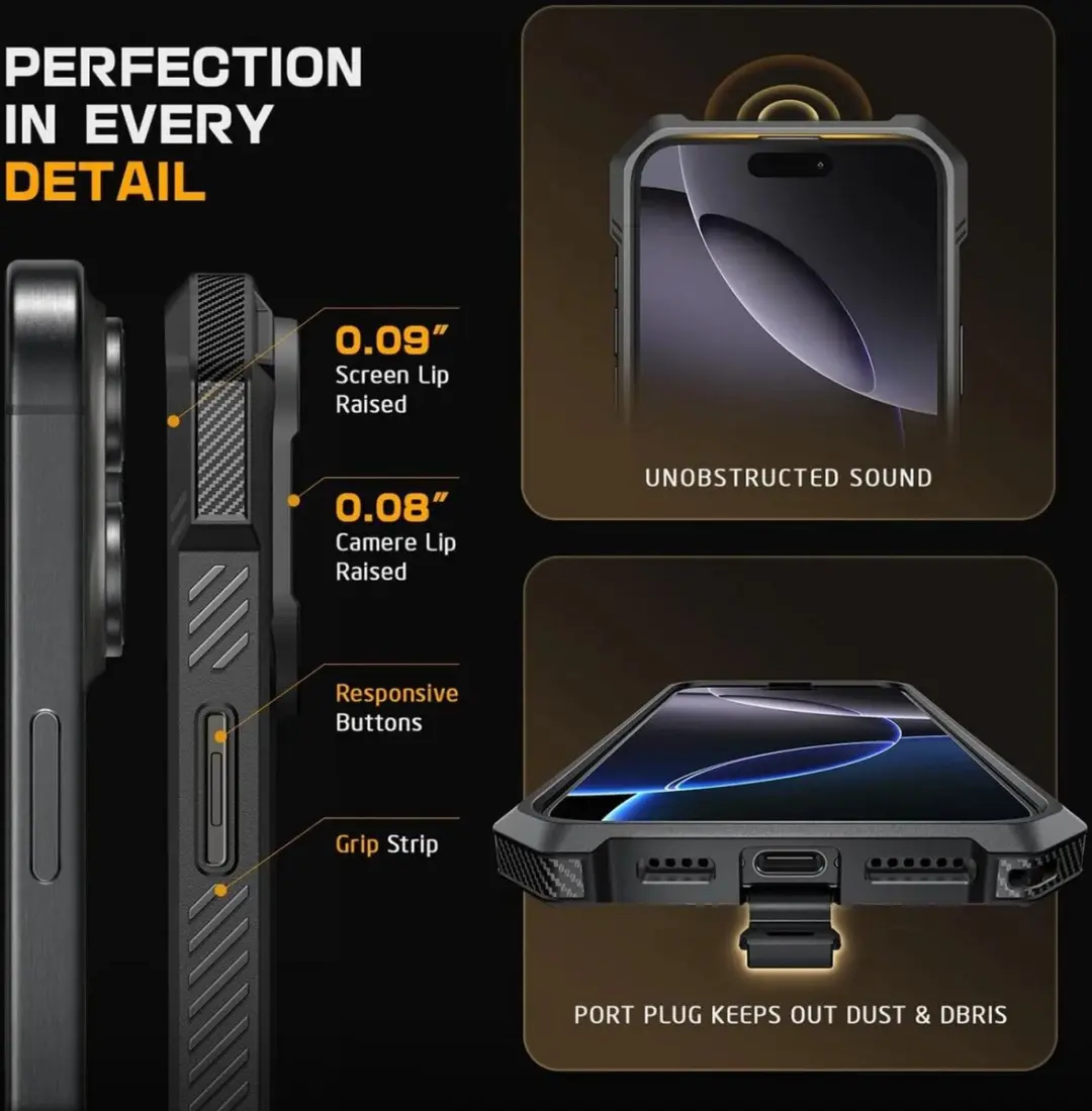 Supcase Unicorn Beetle Grip Hoesje iPhone 16 Pro Max - MagSafe - Zwart