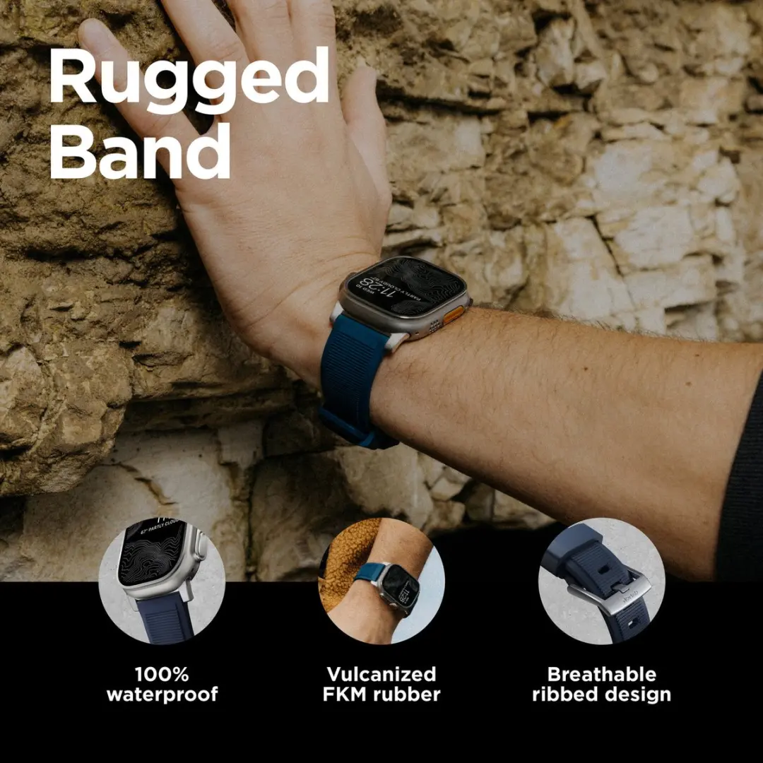 NOMAD Rugged Band Apple Watch 45/49 - Blauw