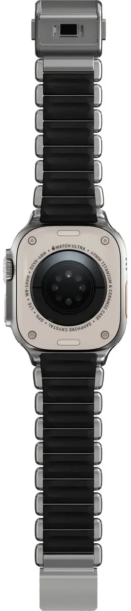 NOMAD Stratos Horlogeband Natural Hardware 45-49mm - Zwart