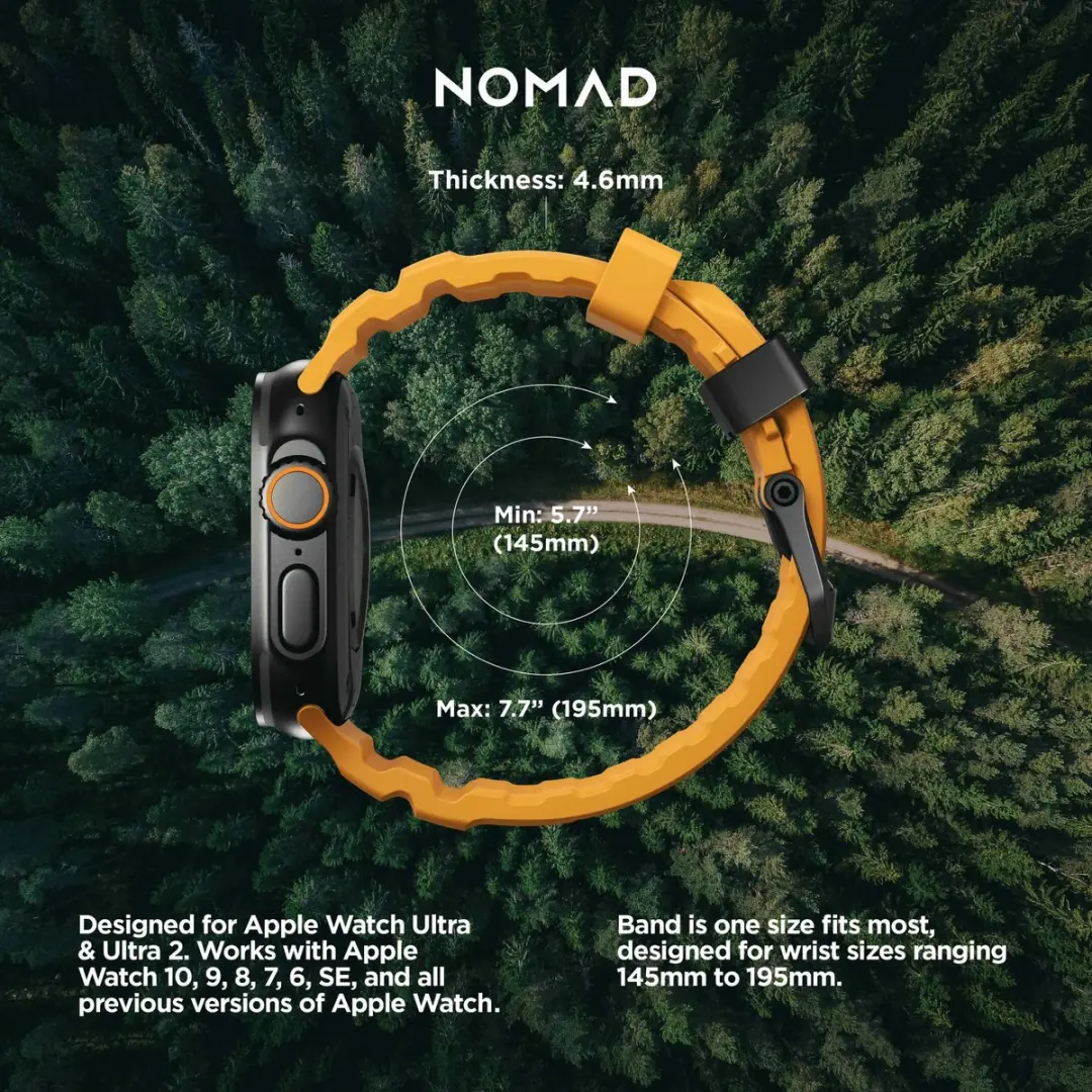 NOMAD Rocky Point Horlogeband - Geel - 45/46/49mm