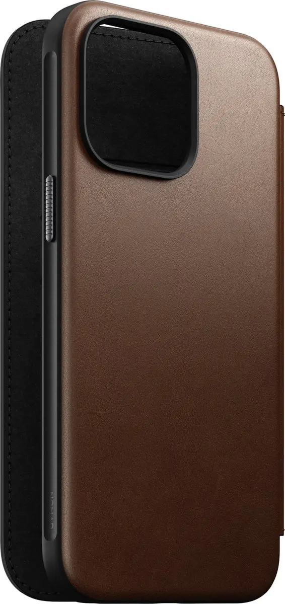 NOMAD Modern Leather Folio 114673114080 - iPhone 15 Pro Max Hoesje - 3 Pasjes - Bruin - afbeelding 6 van 6