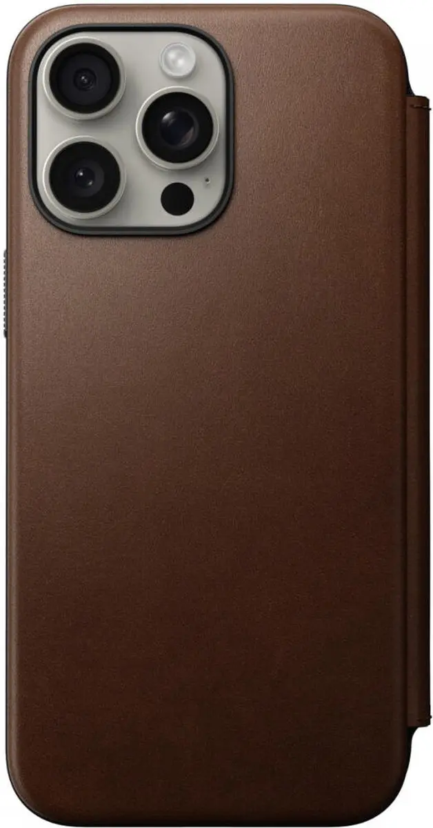 NOMAD Modern Leather Folio 114673114080 - iPhone 15 Pro Max Hoesje - 3 Pasjes - Bruin
