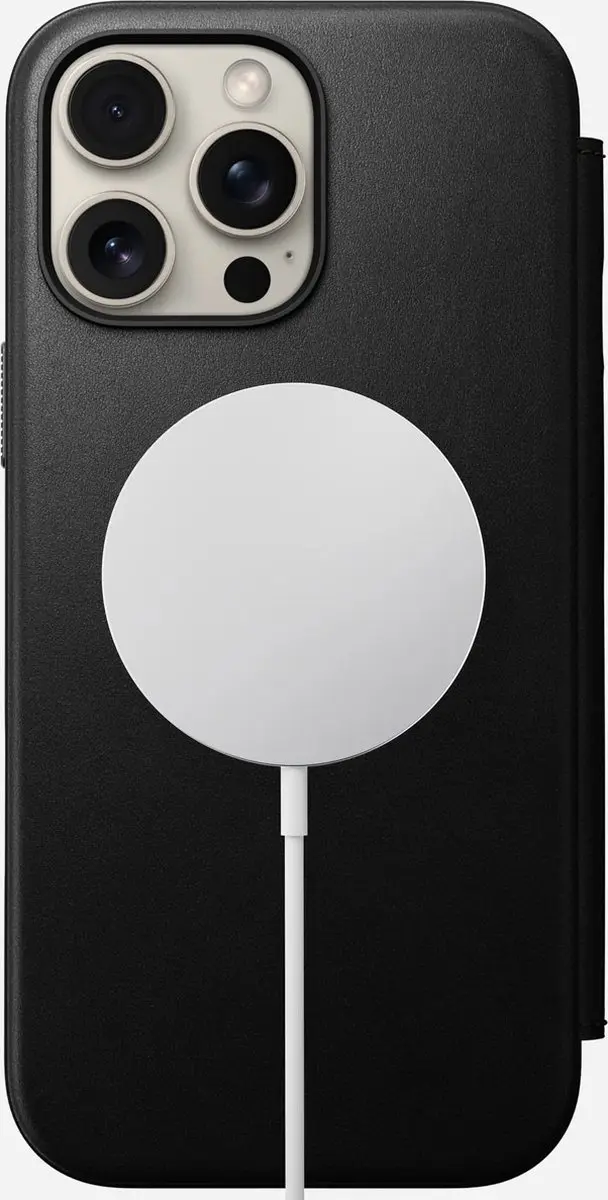 NOMAD NM01675785 Hoesje iPhone 16 Pro Max - Echt Leer Zwart - afbeelding 2 van 6