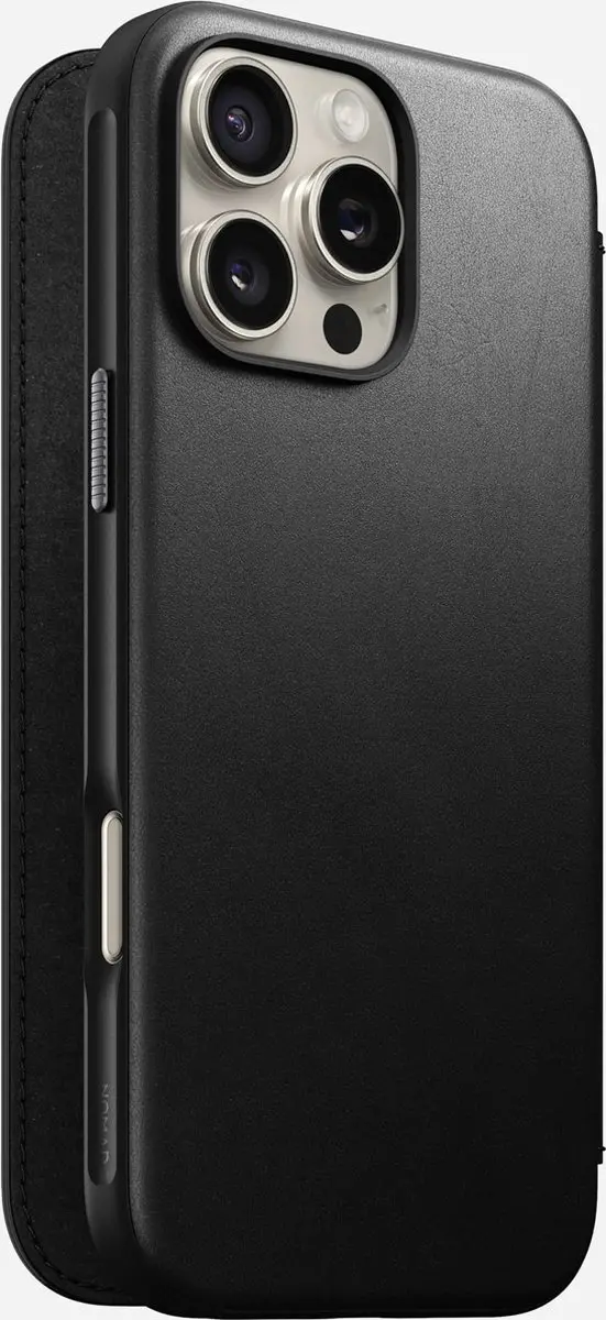 NOMAD NM01675785 Hoesje iPhone 16 Pro Max - Echt Leer Zwart - afbeelding 3 van 6
