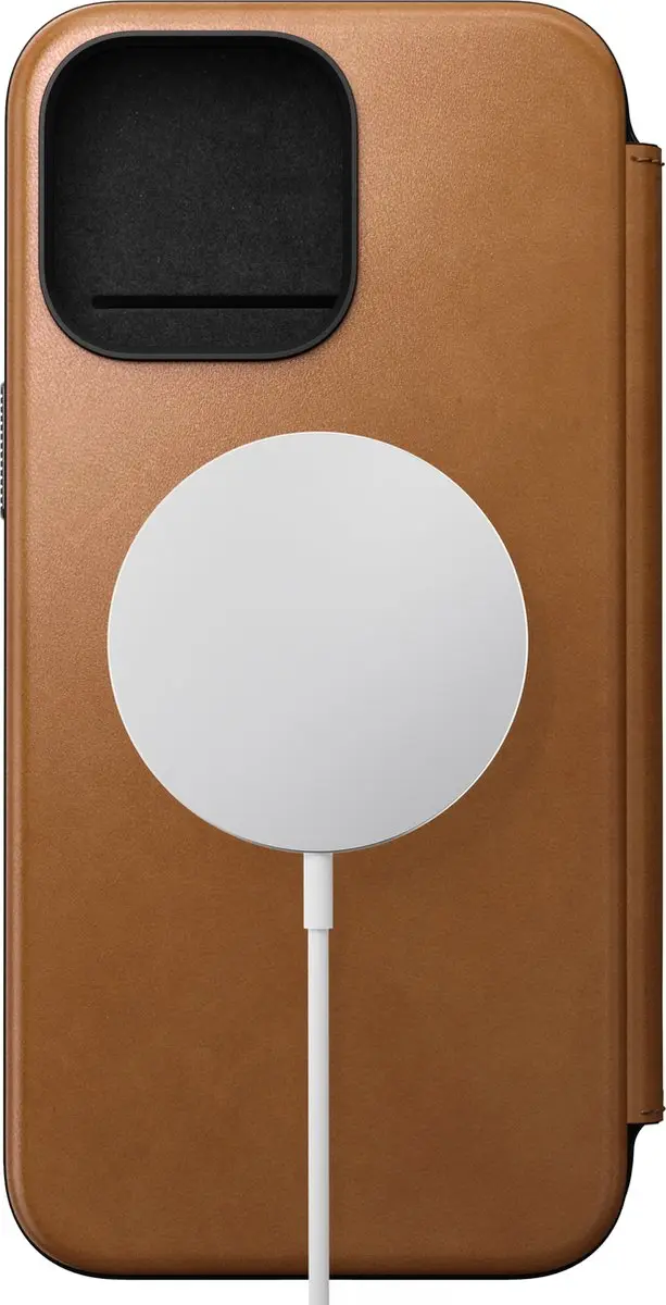 NOMAD Modern Leather Folio 114673118I8I - iPhone 15 Pro Max Hoesje - 3 Pasjes - Bruin