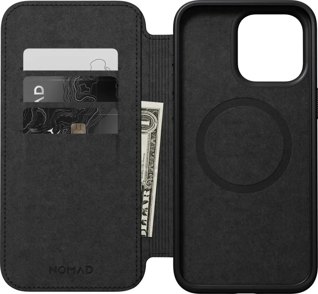 NOMAD Modern Leather Folio 114673118I8I - iPhone 15 Pro Max Hoesje - 3 Pasjes - Bruin
