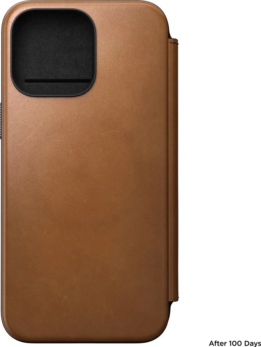 NOMAD Modern Leather Folio 114673118I8I - iPhone 15 Pro Max Hoesje - 3 Pasjes - Bruin