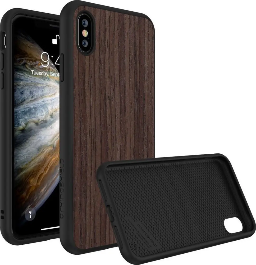 RhinoShield SolidSuit Dark Walnut iPhone XS Hoesje
