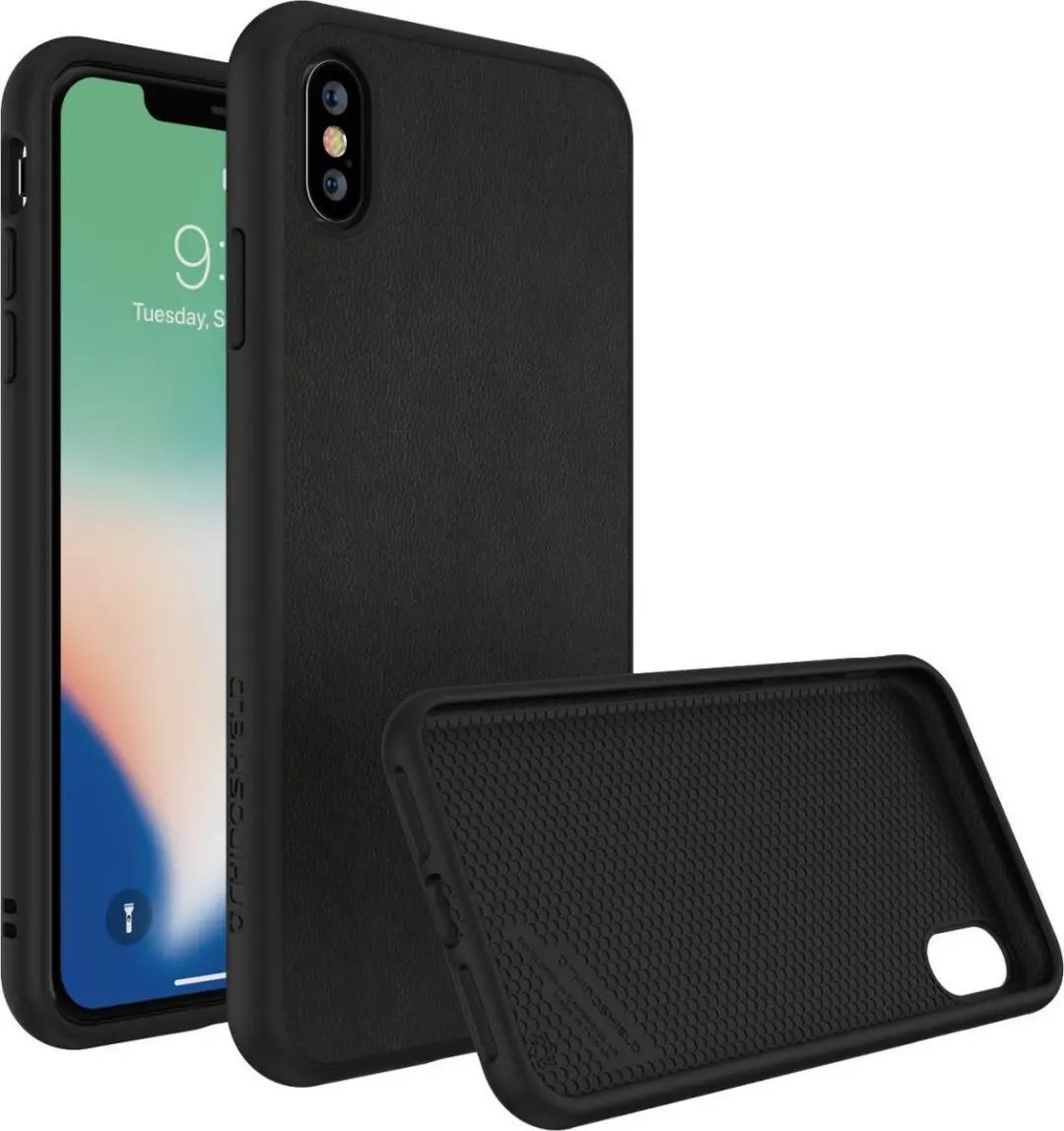RhinoShield SolidSuit iPhone XS Max Hoesje Black Leather