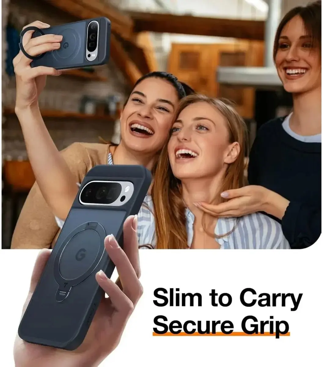 Torras UPro Ostand Spin Hoesje Zwart - Google Pixel 9 Pro XL