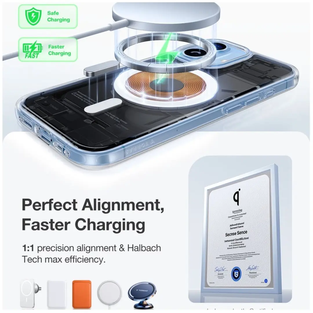 Torras Guardian Magnetic Hoesje iPhone 17 - Transparant