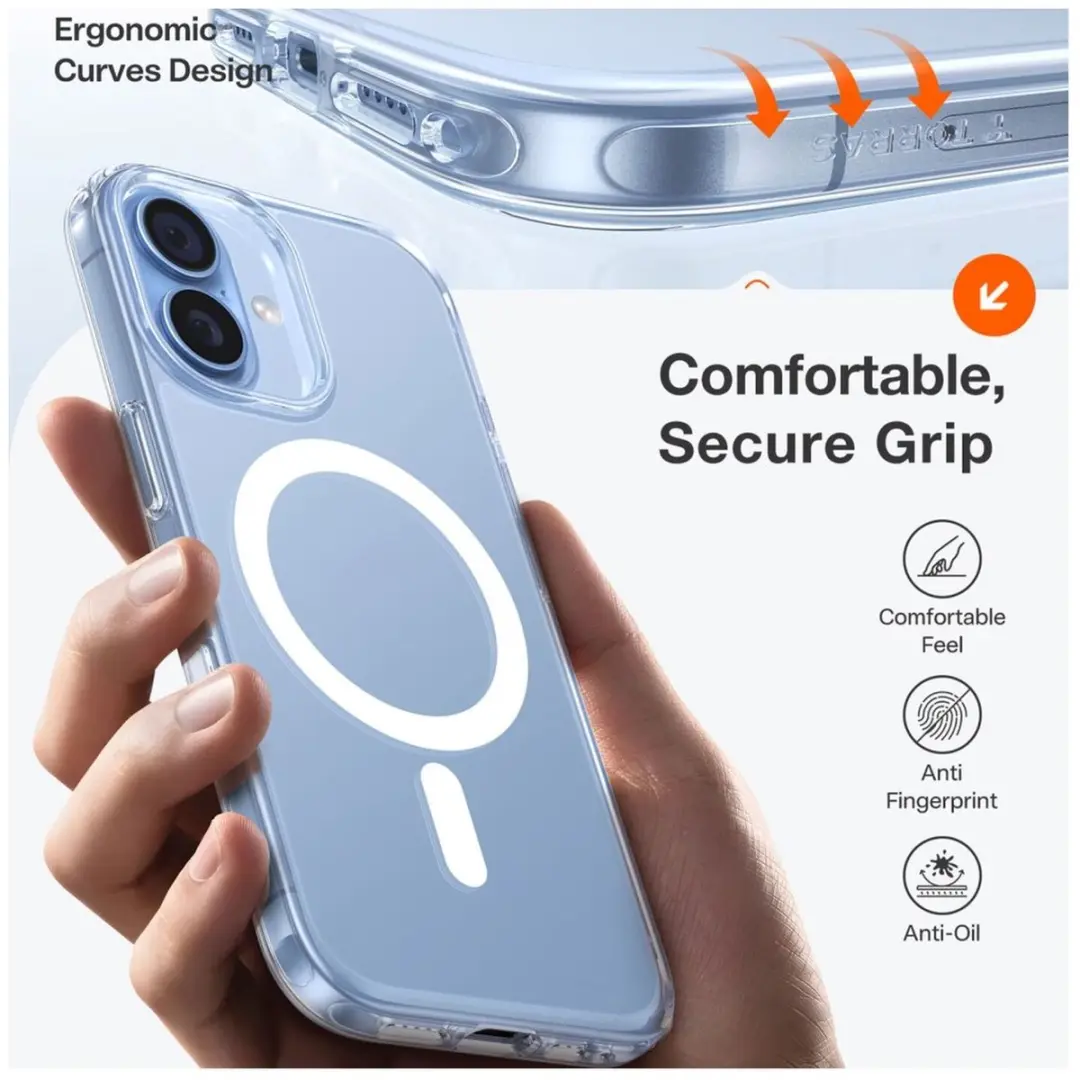 Torras Guardian Magnetic Hoesje iPhone 17 - Transparant