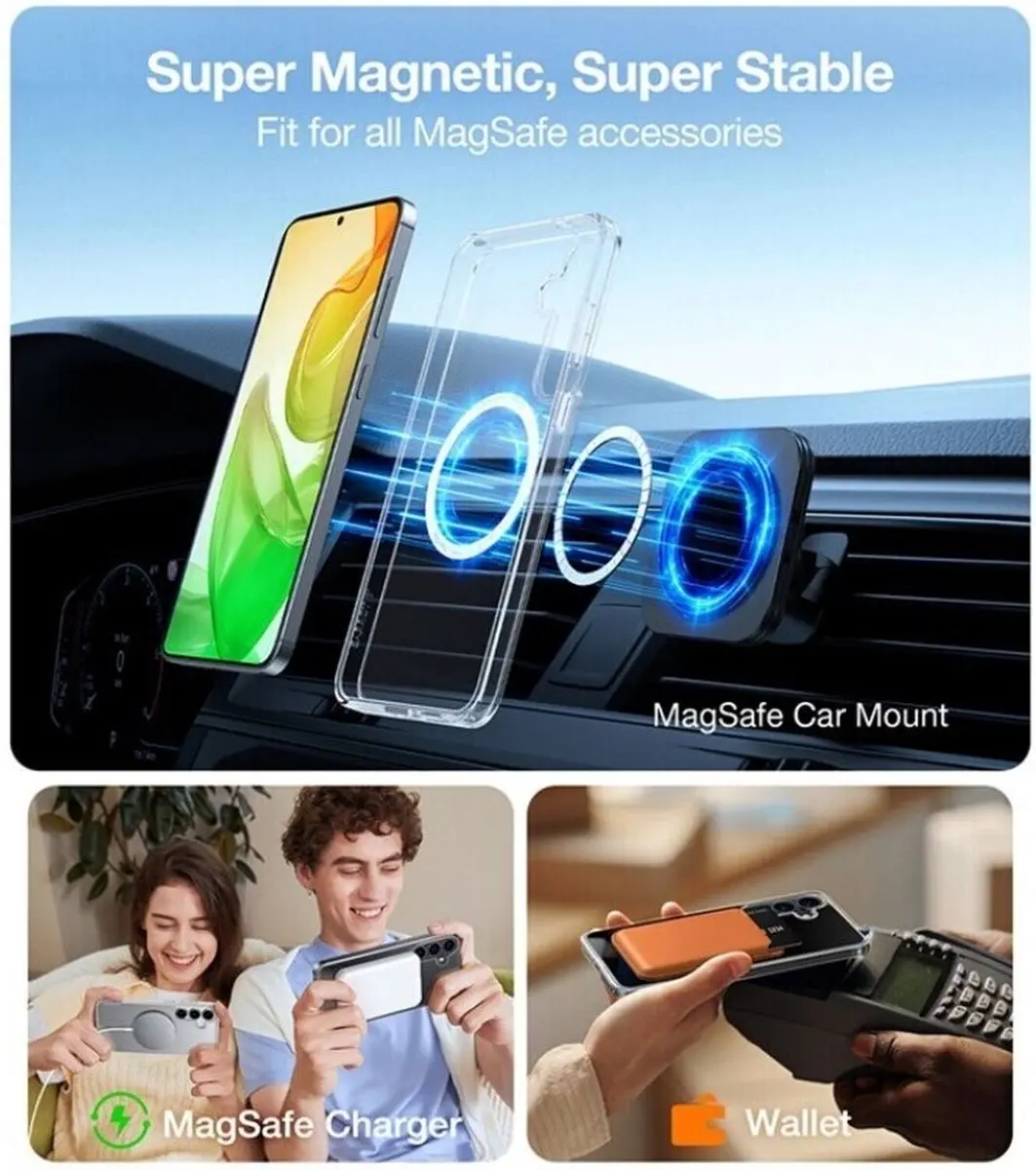Torras Guardian Magnetic Hoesje Samsung Galaxy S26 Plus - Transparant