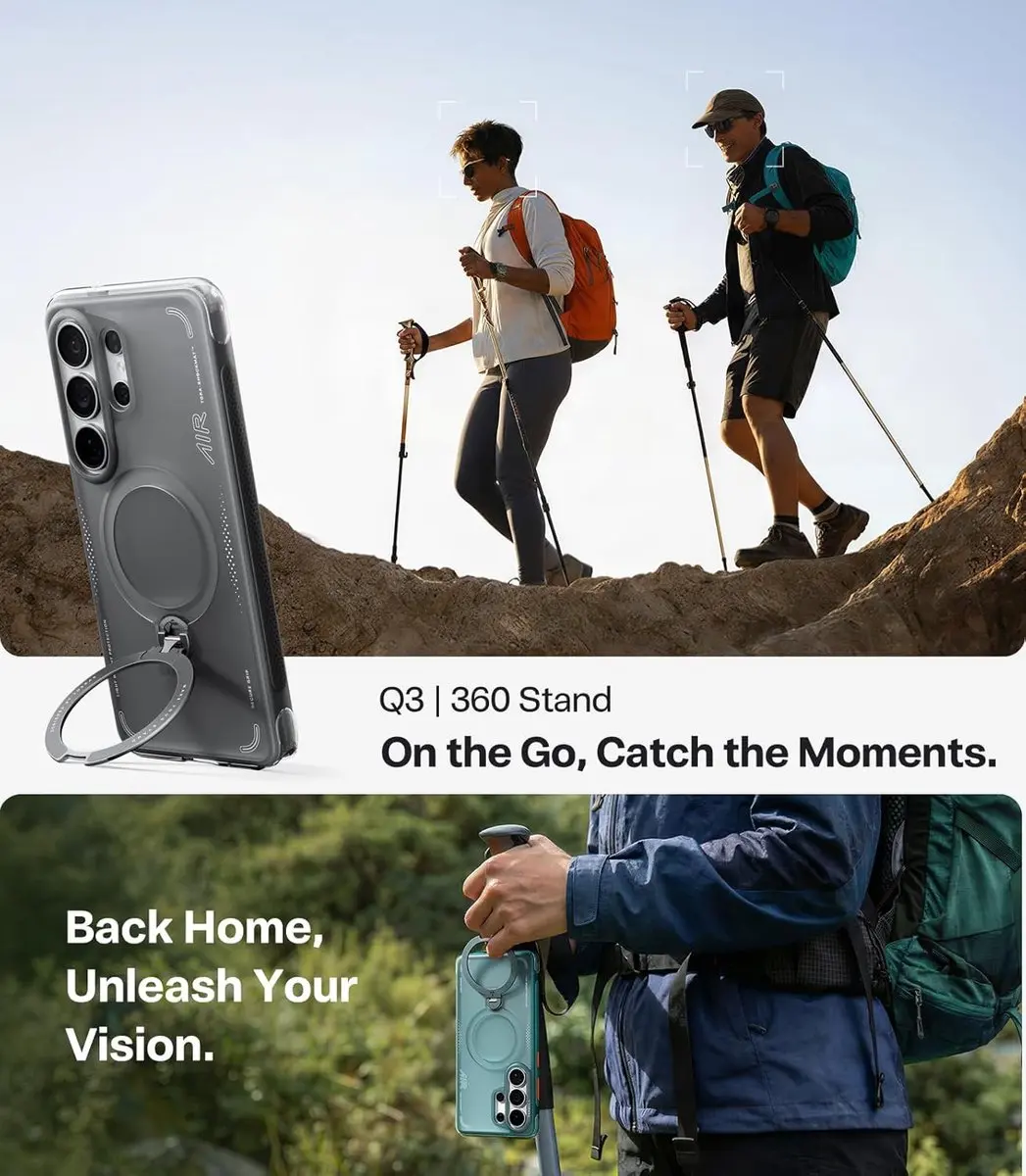 Torras Ostand Q3 Air Spin Hoesje - Samsung Galaxy S26 Ultra - Zwart