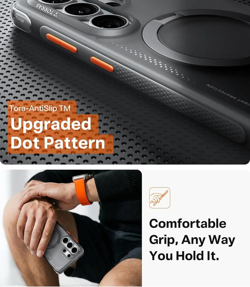 Torras Ostand Q3 Air Spin Hoesje - Samsung Galaxy S26 Ultra - Zwart