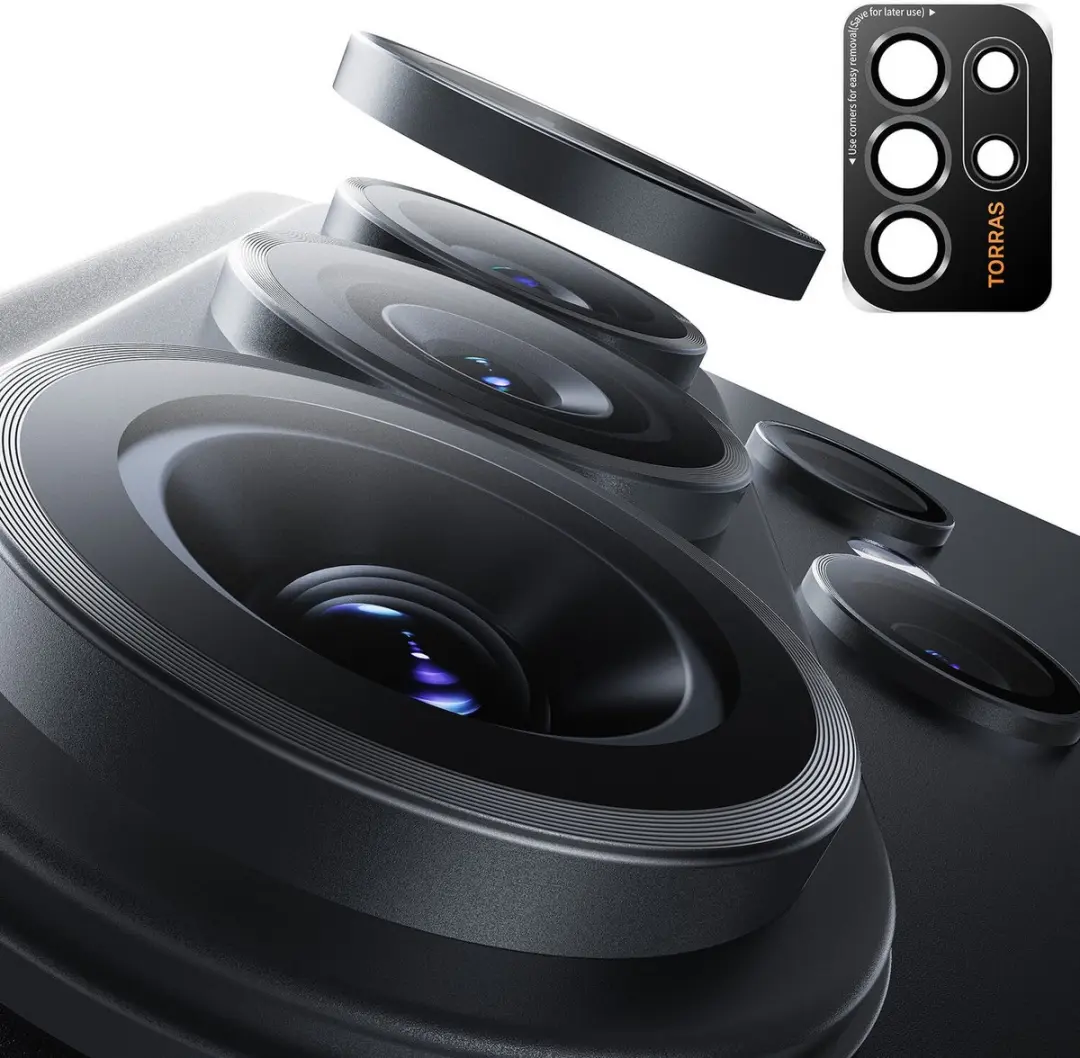 Torras LensGuard Camera Lens Protector 9H - Zwart - afbeelding 6 van 6