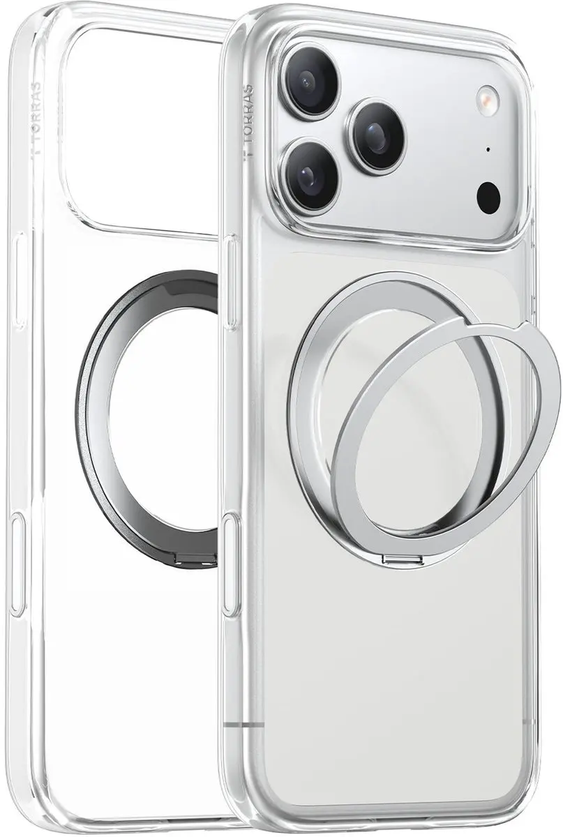 Torras UPro Ostand Pro Hoesje iPhone 17 Pro - Transparant