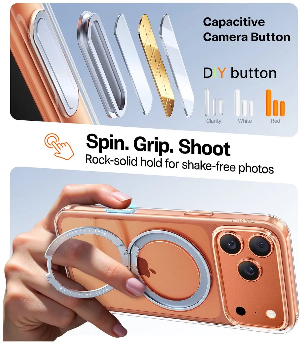 Torras UPro Ostand Pro Hoesje iPhone 17 Pro - Transparant
