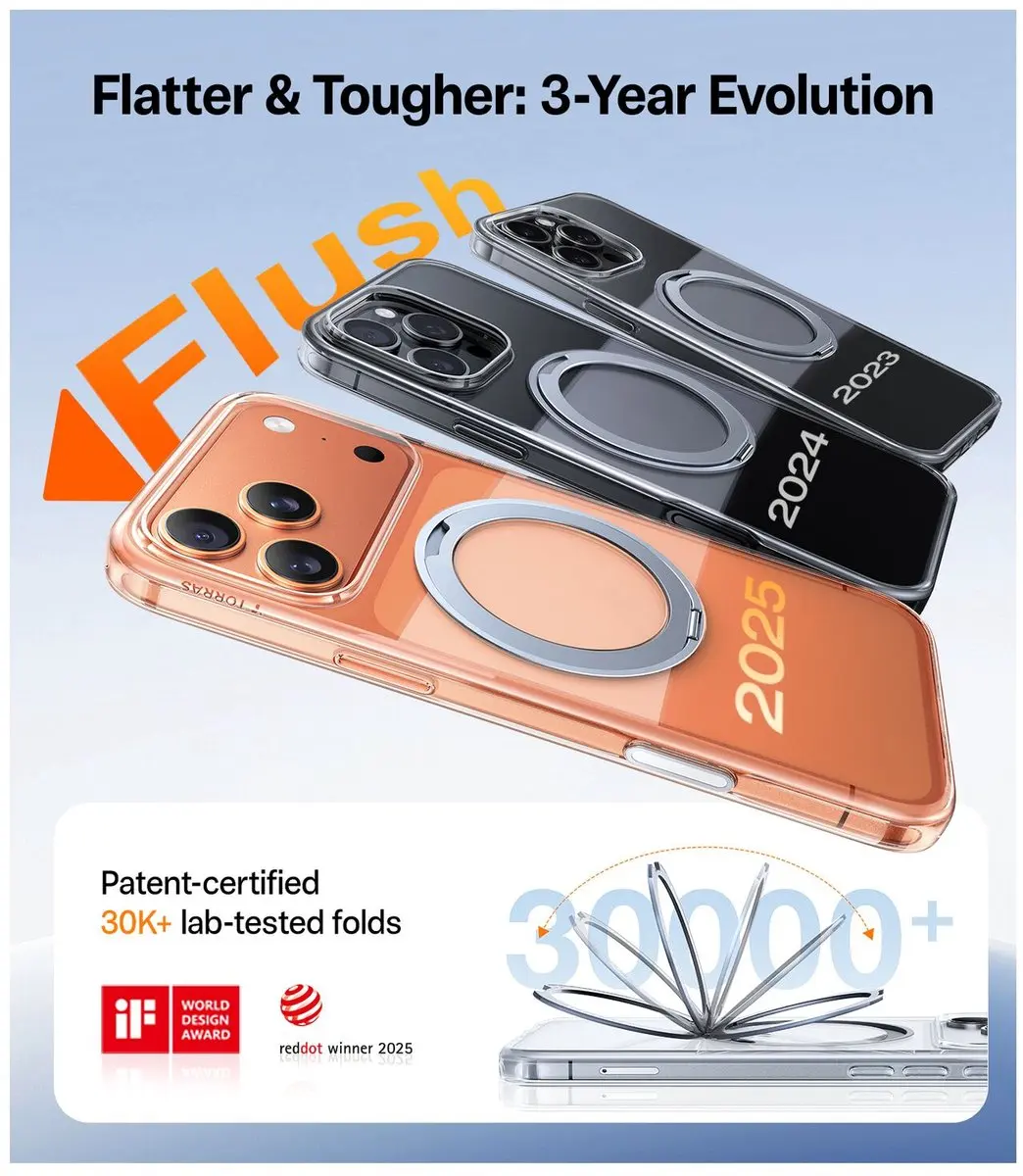 Torras UPro Ostand Pro Hoesje iPhone 17 Pro - Transparant