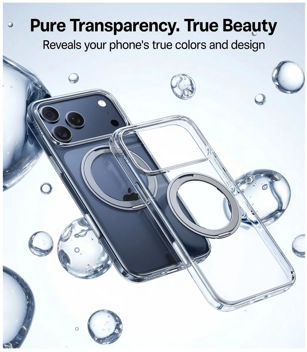 Torras UPro Ostand Pro Hoesje iPhone 17 Pro - Transparant