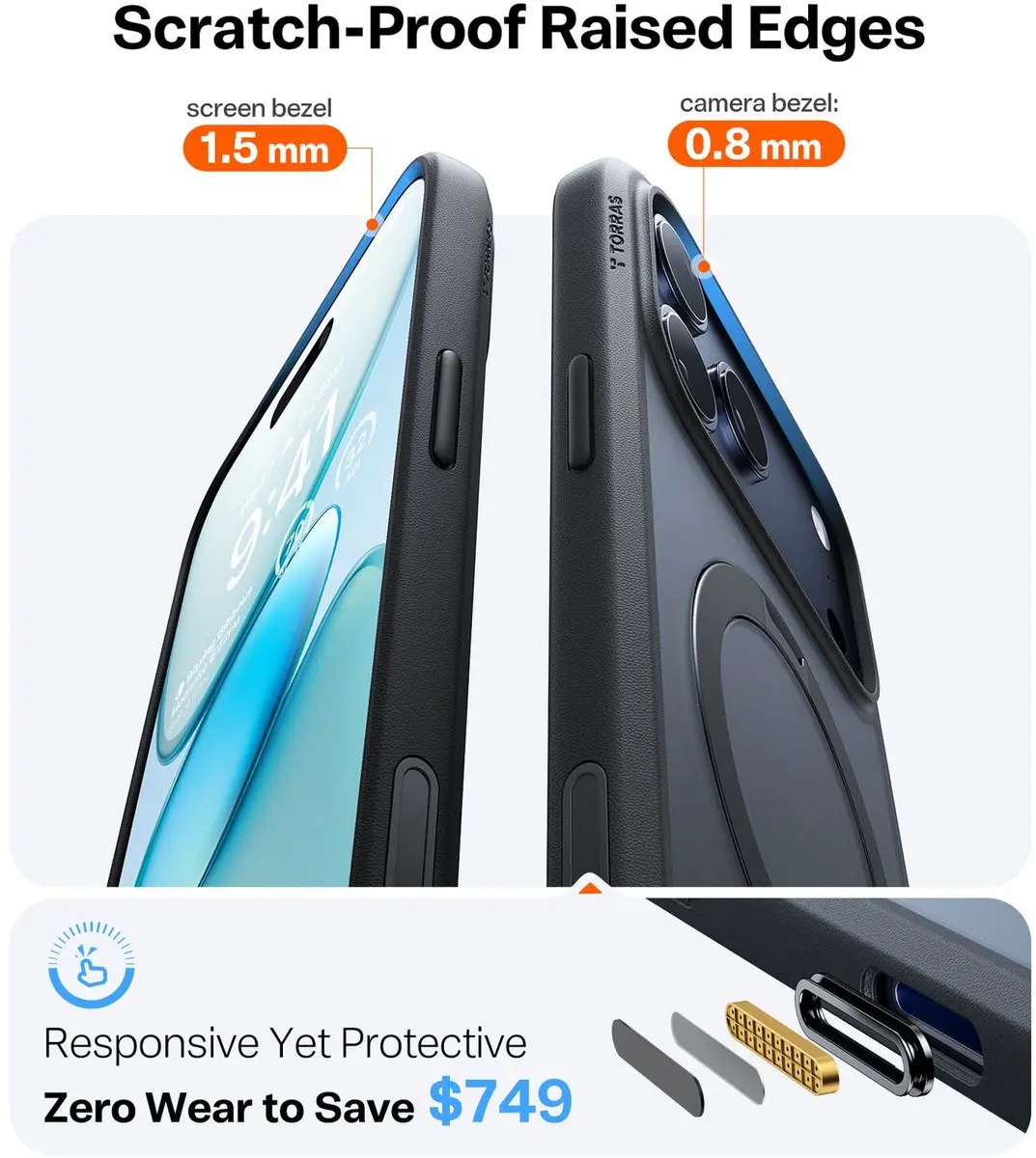 Torras UPro Ostand Spin Hoesje iPhone 17 Pro - MagSafe - Zwart - afbeelding 6 van 6