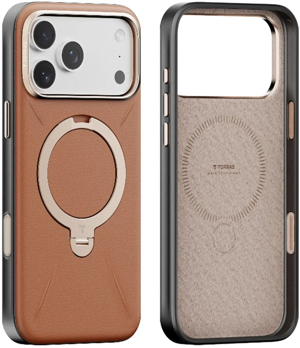 Torras Ostand Q Pro Leather Hoesje iPhone 17 Pro Max