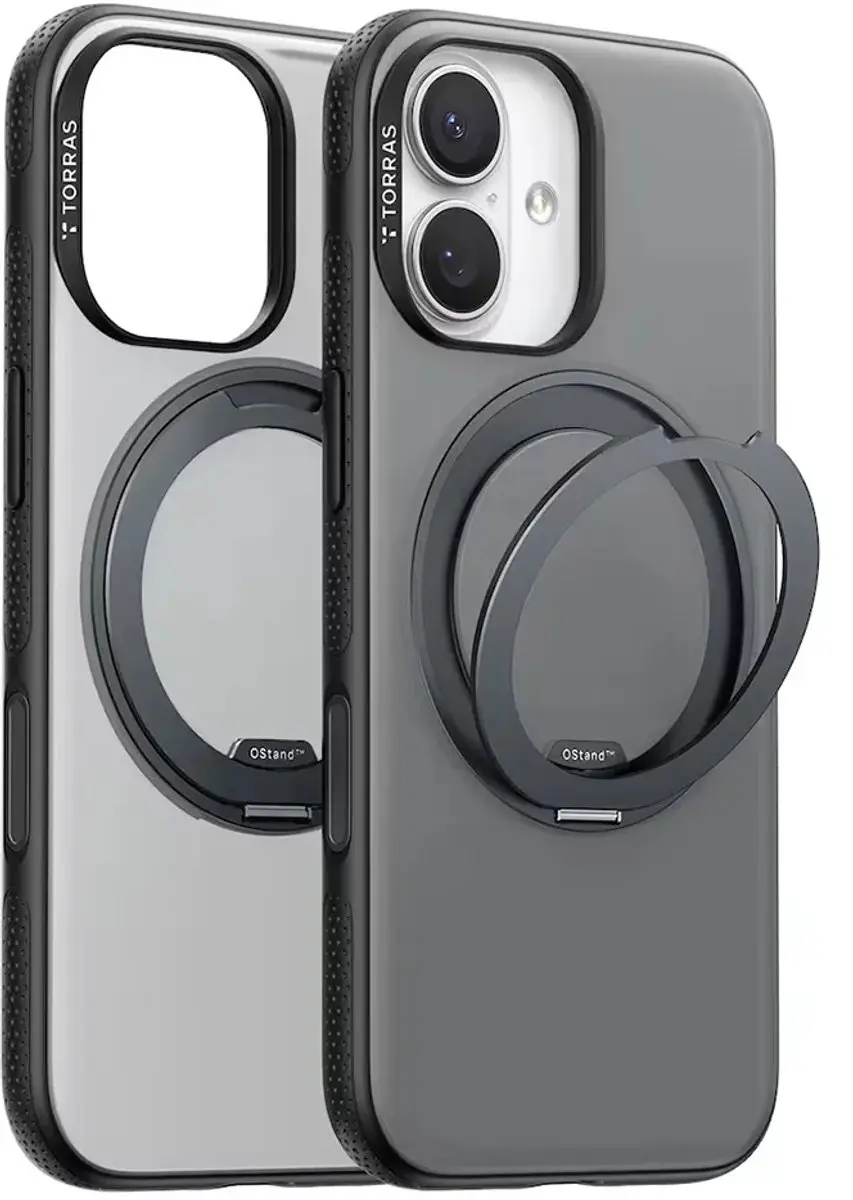 Torras Fitness Hoesje iPhone 17 - MagSafe 360° Draaibaar - Militaire Bescherming - Zwart