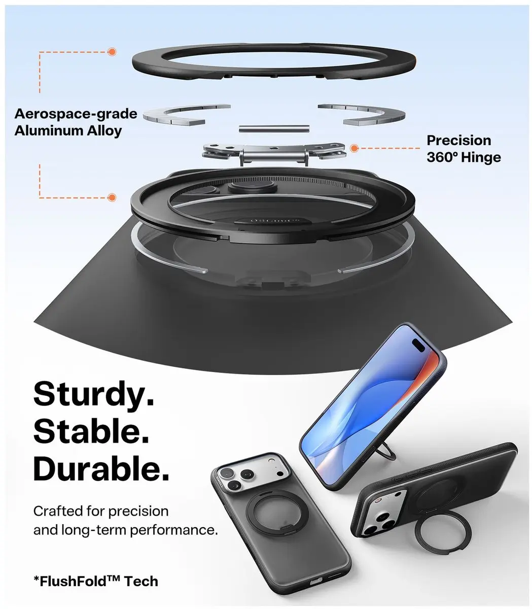 Torras Fitness Hoesje iPhone 17 Pro - MagSafe 360° Draaibaar - Zwart