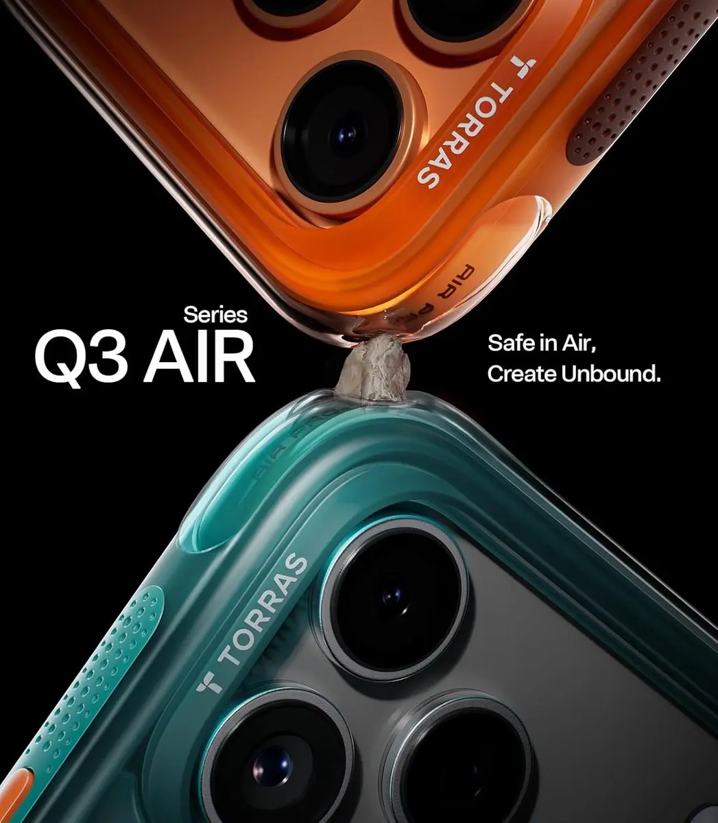 Torras Ostand Q3 Air Hoesje iPhone 17 Pro - Oranje