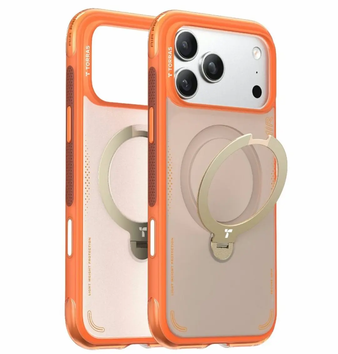 Torras Ostand Q3 Air Hoesje iPhone 17 Pro - Oranje