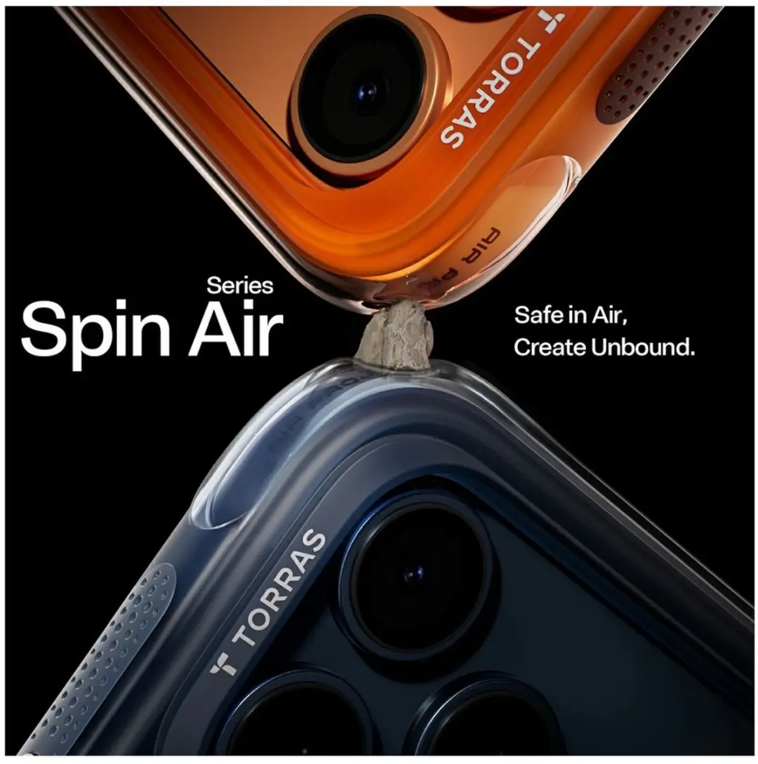 Torras Ostand Q3 Air Spin Hoesje iPhone 17 Pro - Blauw
