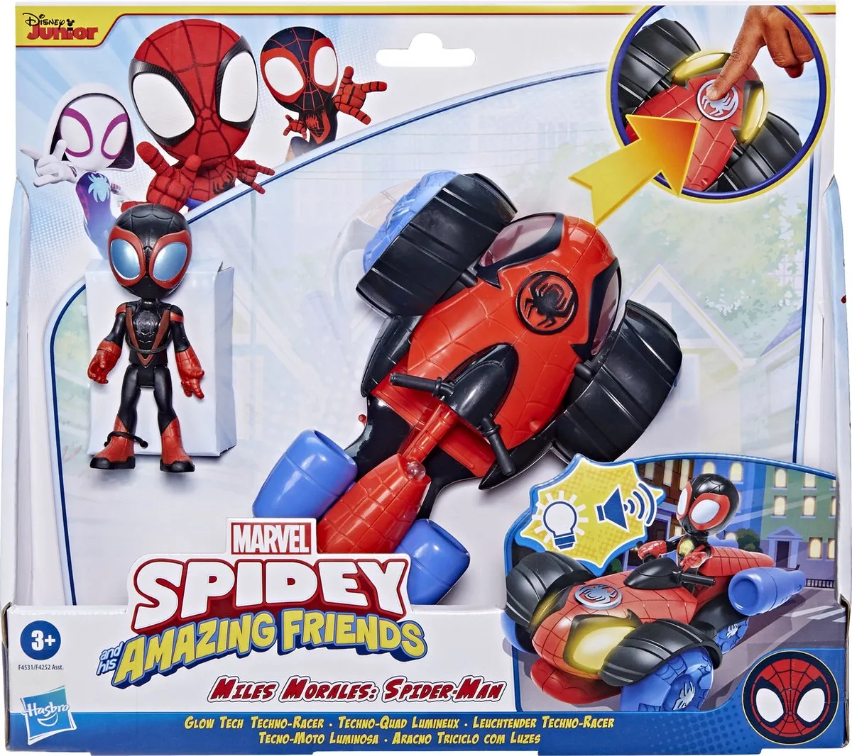 Hasbro Spidey Miles Morales Techno Racer - Blauw