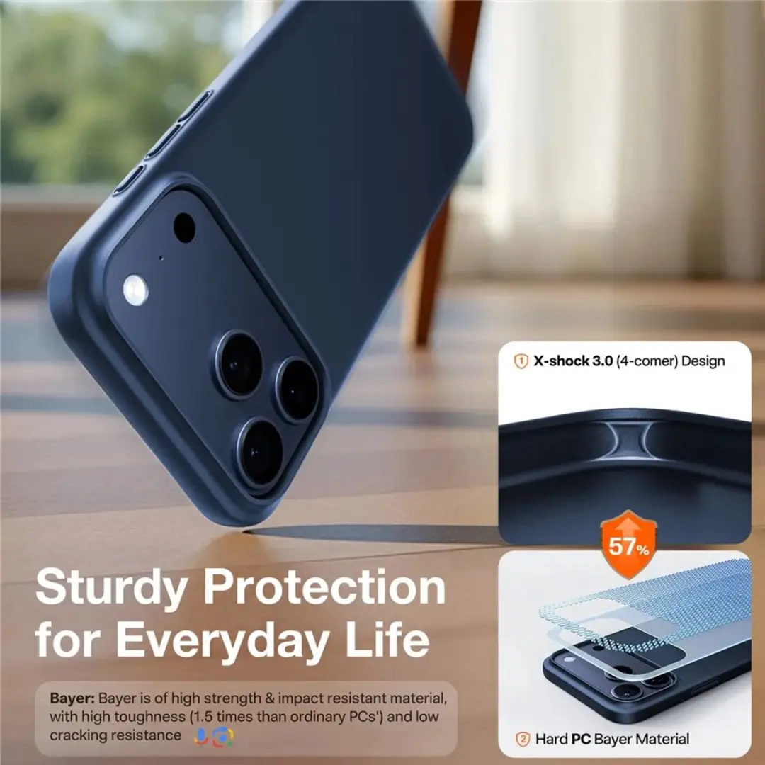 Torras Slim Fit Mag Hoesje iPhone 17 Pro Max - Blauw