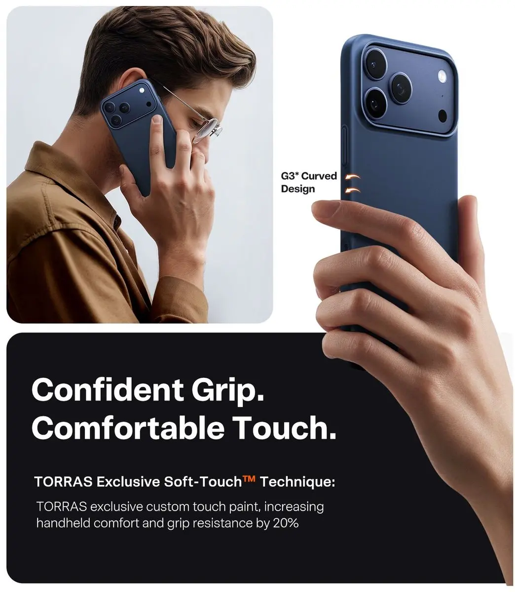 Torras Slim Fit Mag Hoesje iPhone 17 Pro Max - Blauw