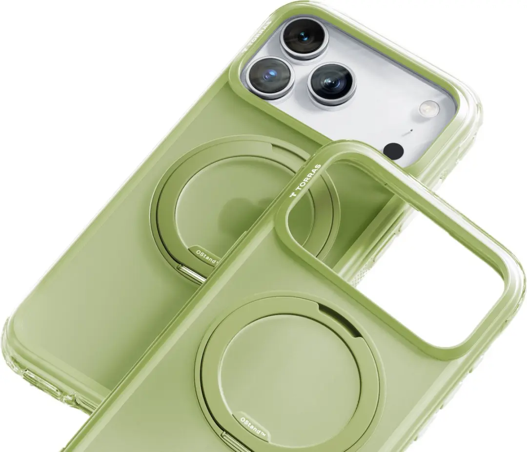 Torras Ostand O3 Air Spin Hoesje iPhone 17 Pro Max - Groen