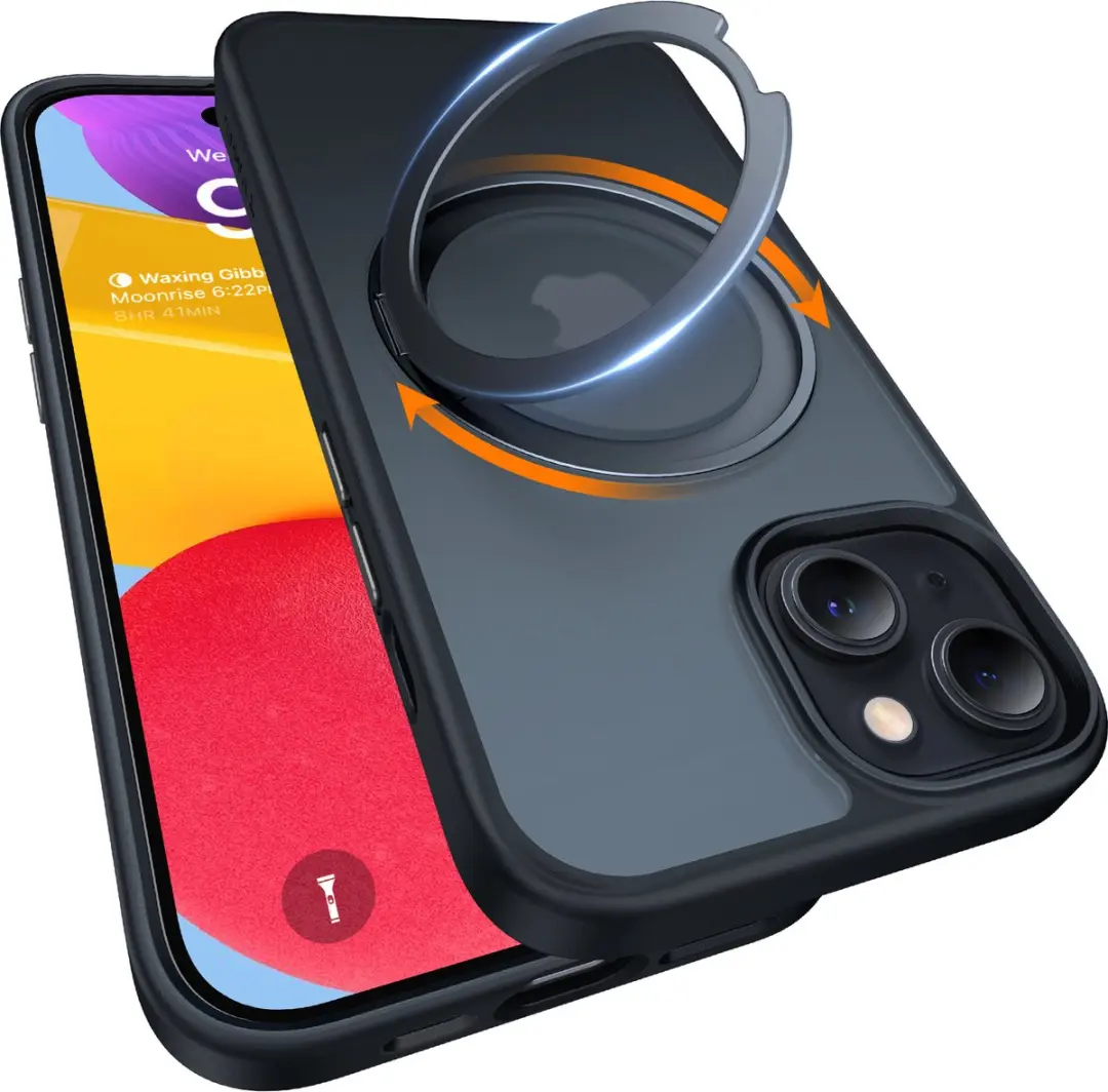 Torras UPro Ostand Pro X00FX0305 iPhone 15 Hoesje - MagSafe - Zwart