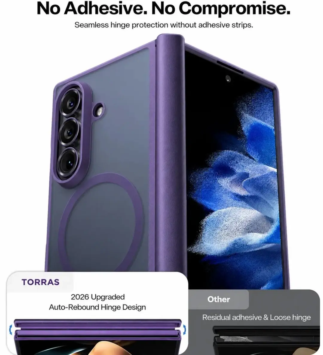 Torras Guardian Magnetic Hoesje Samsung Galaxy Z Fold8 Ultra - Paars