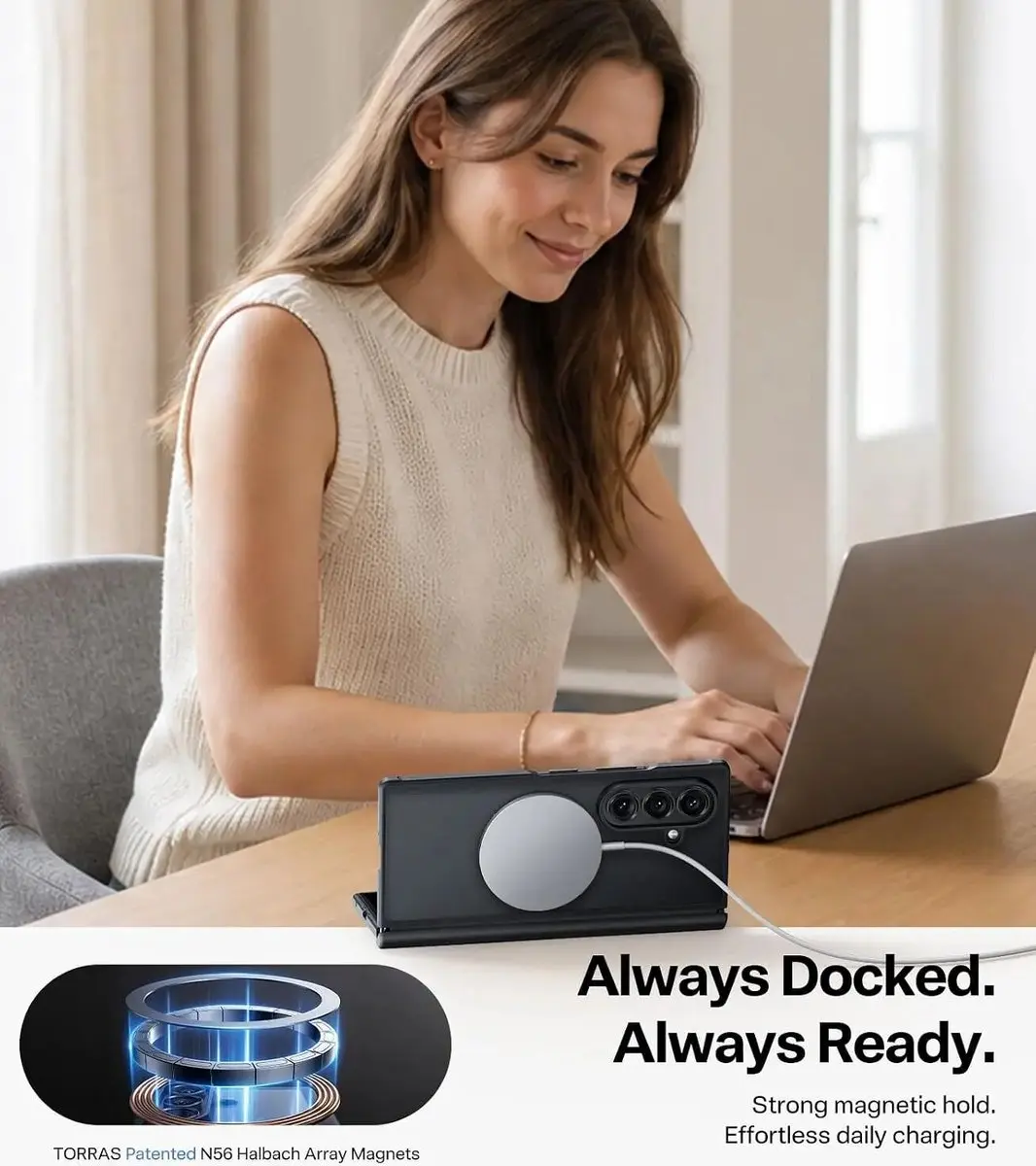 Torras Guardian Magnetic Hoesje Zwart - Samsung Galaxy Z Fold8 Ultra