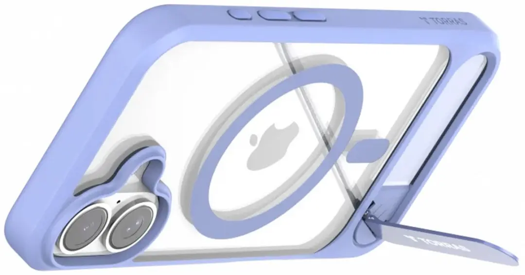 Torras UPro Pstand Hoesje iPhone 16 - Blauw - MagSafe