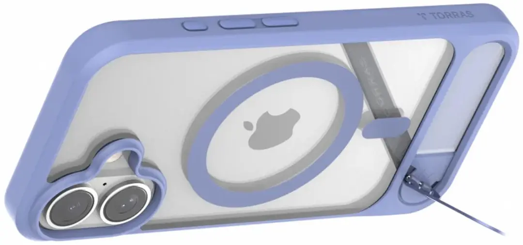 Torras UPro Pstand Hoesje iPhone 16 - Blauw - MagSafe