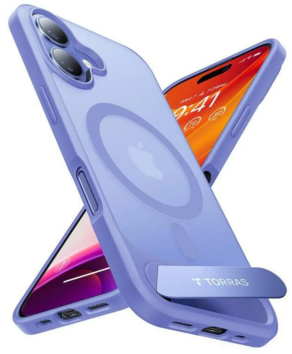 Torras UPro Pstand Hoesje iPhone 16 - Blauw - MagSafe - afbeelding 6 van 6