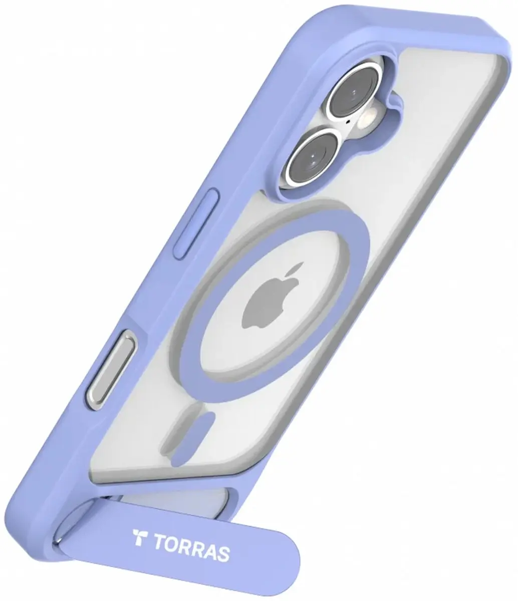 Torras UPro Pstand Hoesje iPhone 16 - Blauw - MagSafe