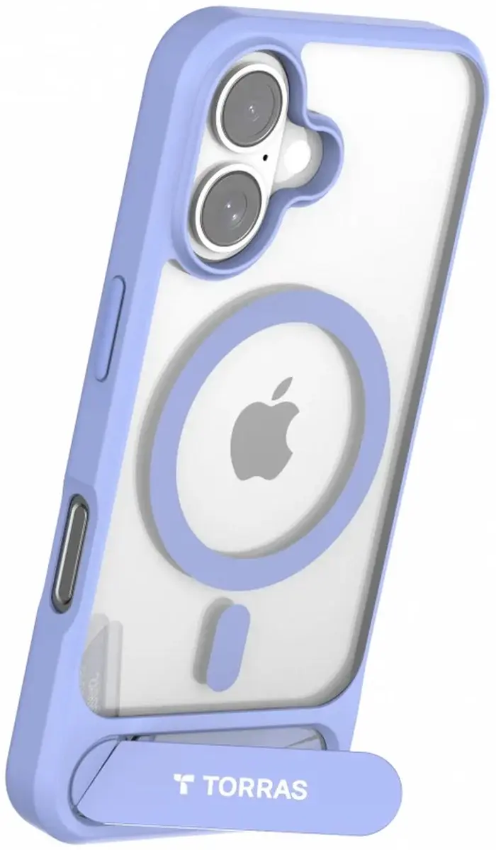 Torras UPro Pstand Hoesje iPhone 16 - Blauw - MagSafe
