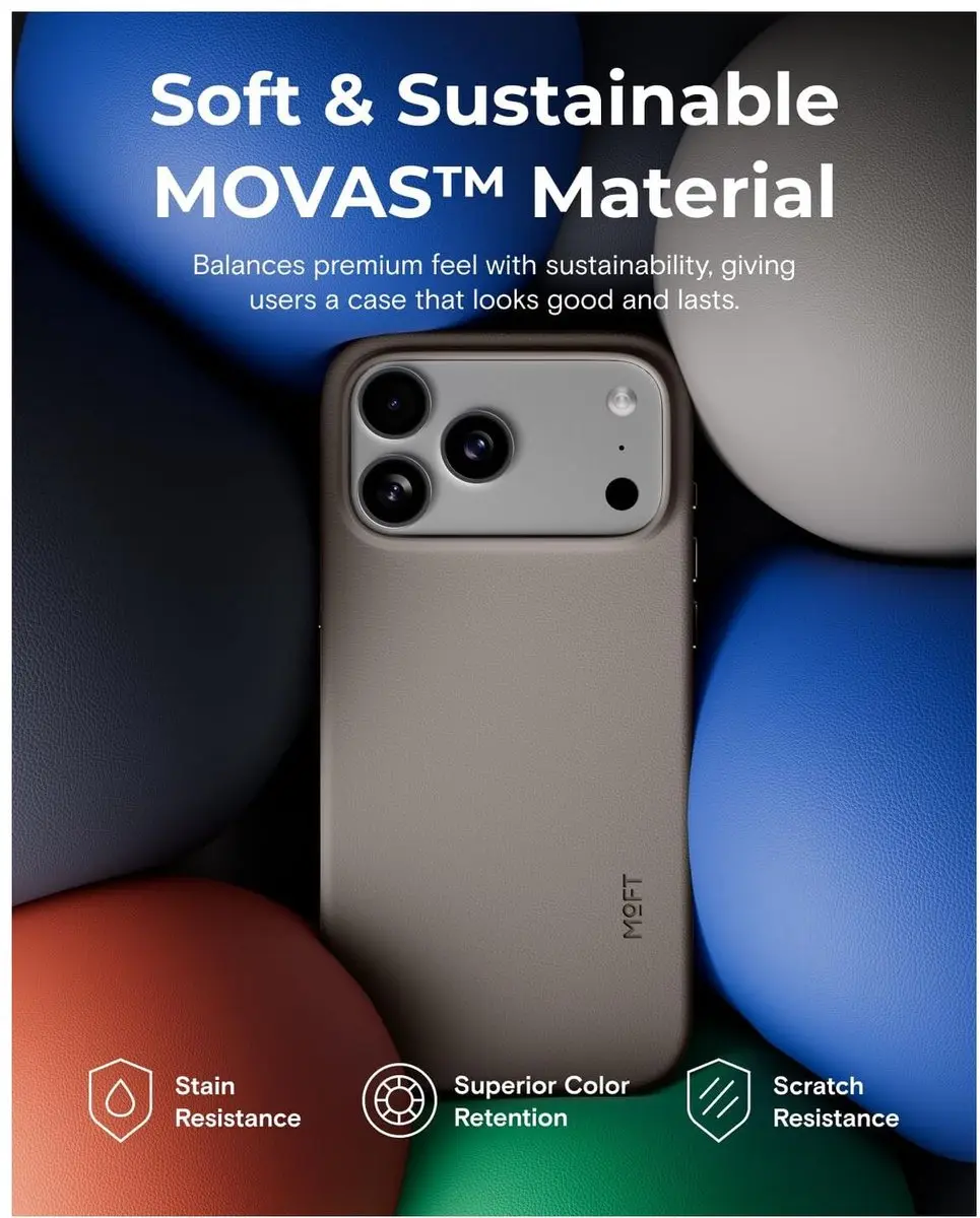 MOFT Hoesje iPhone 17 Pro - MagSafe Vegan Leer - Taupe