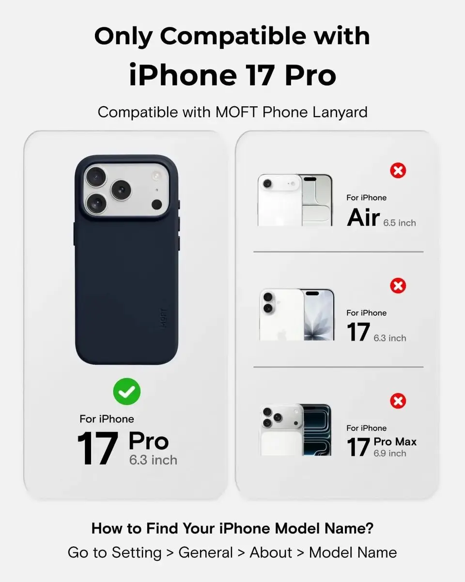 MOFT MOVAS Snap Back Cover iPhone 17 Pro - Vegan Leer - Navy